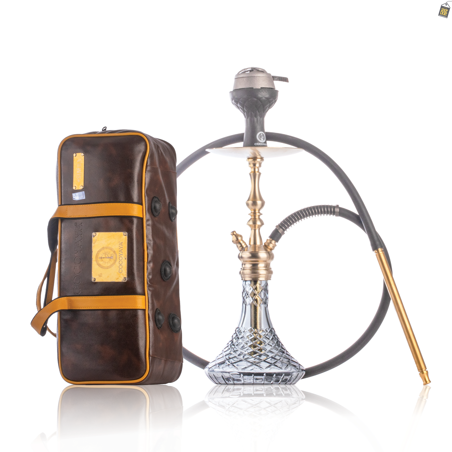 COCOYAYA Simba Hookah with Bag - Champagne Stem / Transparent Base