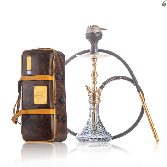 COCOYAYA Simba Hookah with Bag - Champagne Stem / Transparent Base
