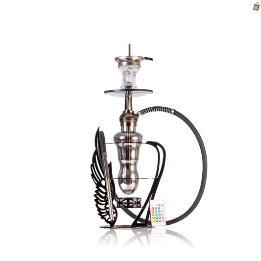 Skyblade Hookah with LED Light - Metallic Grey