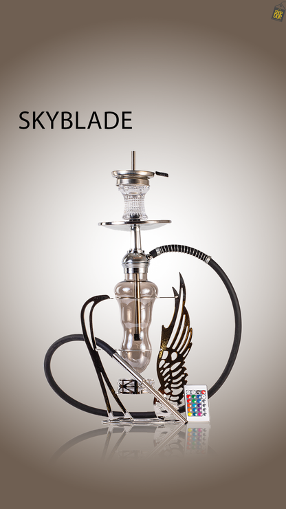 Skyblade Hookah with LED Light - Silver