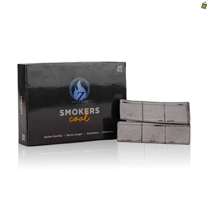 Smokers Brick Silver Coal for Hookah - 30pcs
