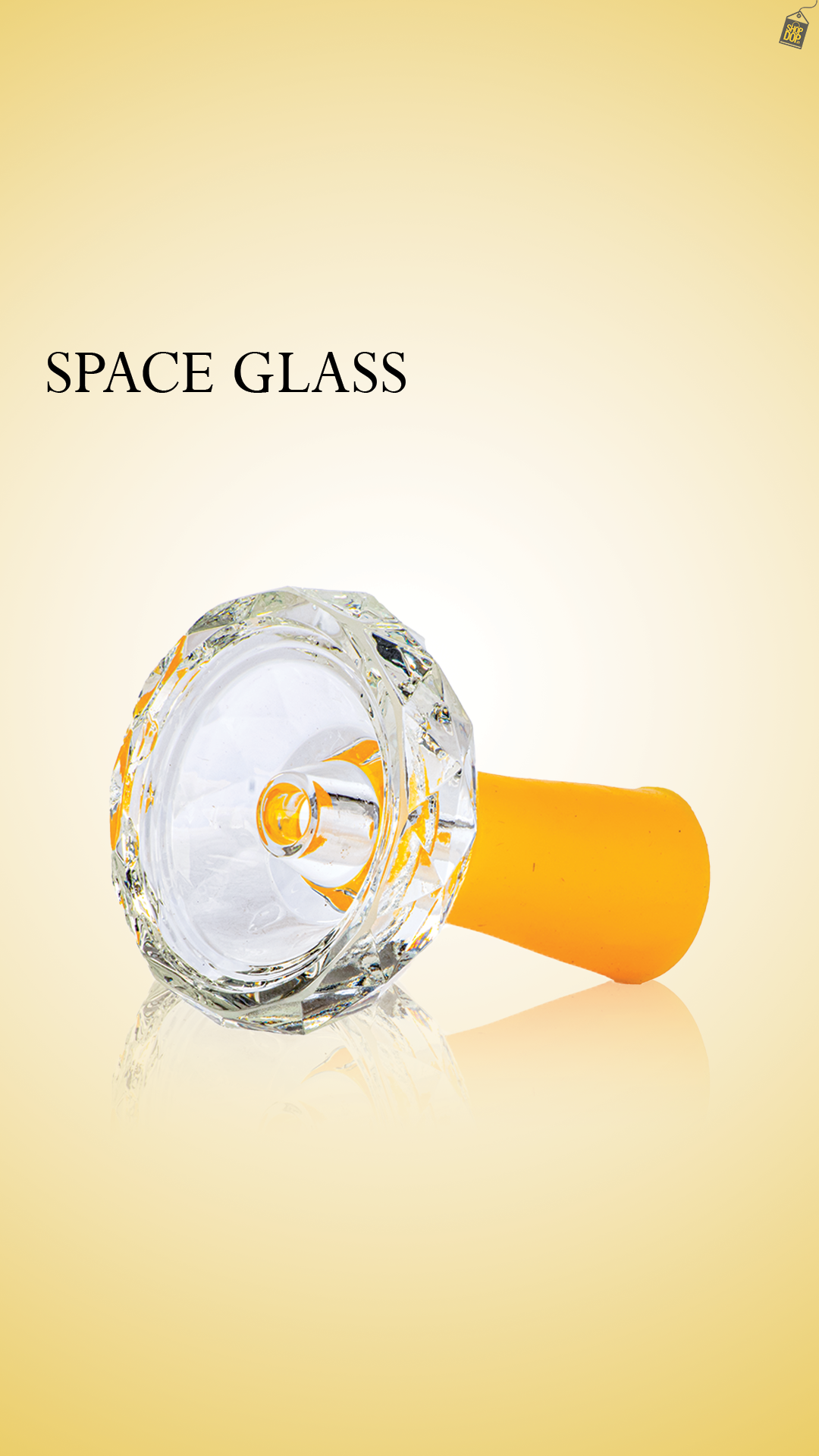 Space Glass Phunnel Hookah Bowl Chillum - Yellow