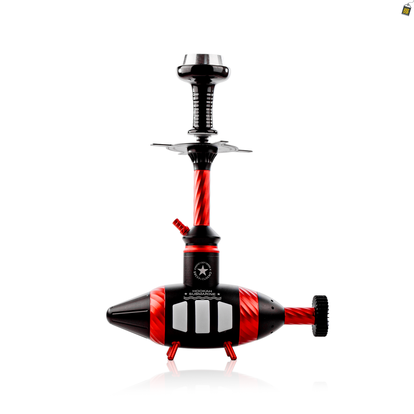 Submarine Hookah with LED Light- Red