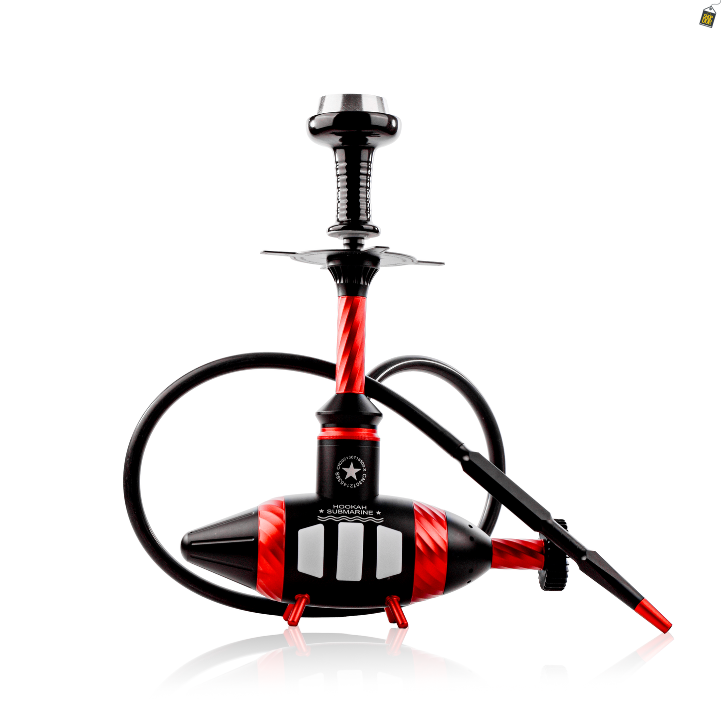 Submarine Hookah with LED Light- Red