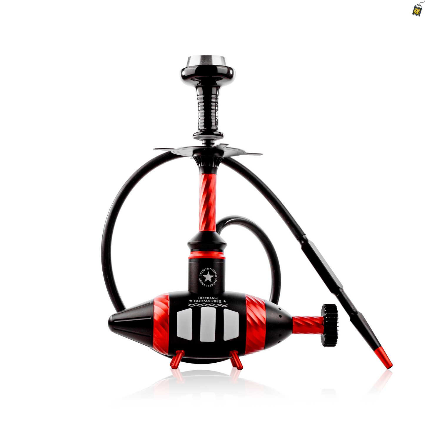 Submarine Hookah with LED Light- Red