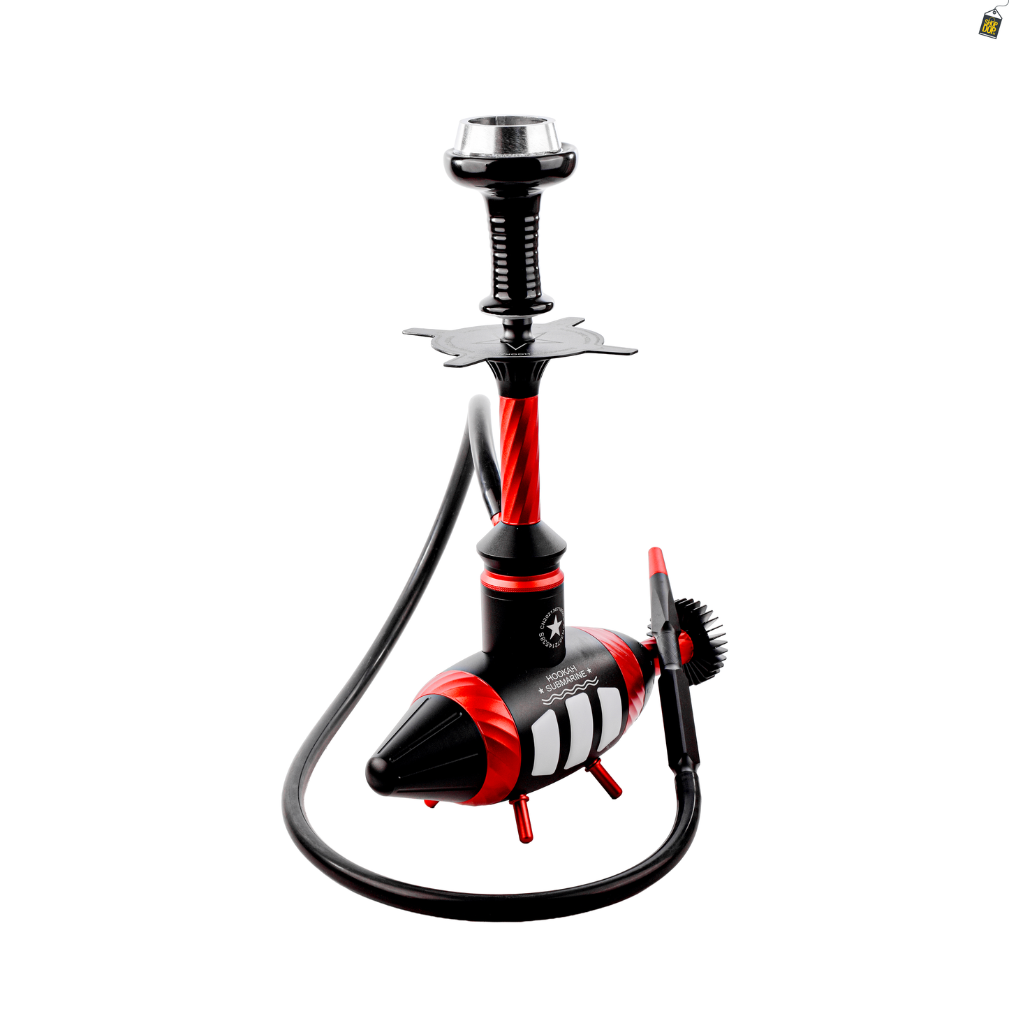 Submarine Hookah with LED Light- Red