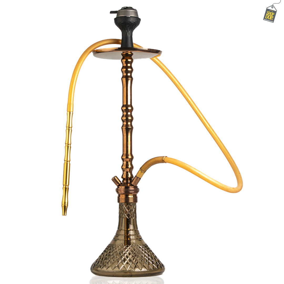 Sultan Arthur Hookah with 2 Bags - Grey Base / Bronze Stem