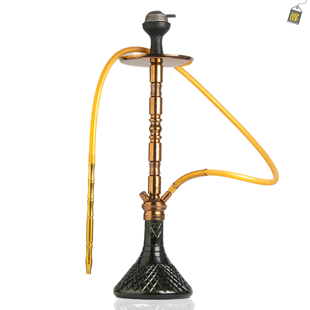 Sultan Maxima Hookah with 2 Bags - Black Base / Bronze Stem