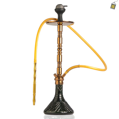 Sultan Maxima Hookah with 2 Bags - Black Base / Bronze Stem