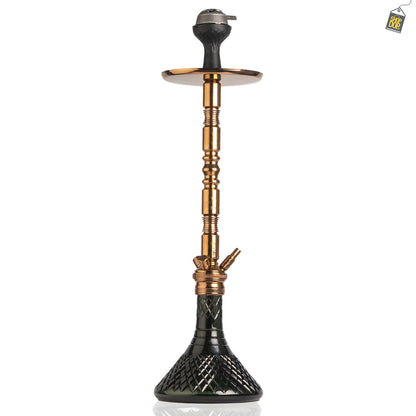 Sultan Maxima Hookah with 2 Bags - Black Base / Bronze Stem