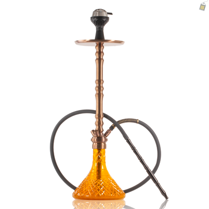 Sultan Arthur Hookah with 2 Bags - Bronze Stem / Amber Base