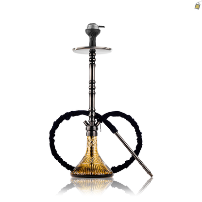 Sultan Arthur Hookah with 2 Bags - Gun Metal Stem / Grey Base