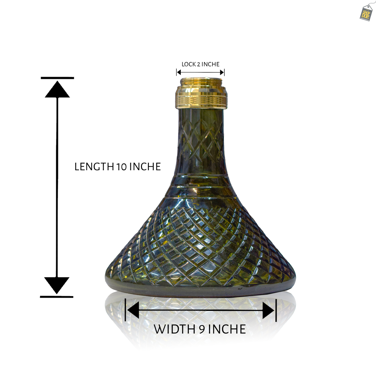 VG France Sultan Hookah - Replacement Base Only with Gold Lock (Emerald Green Base)