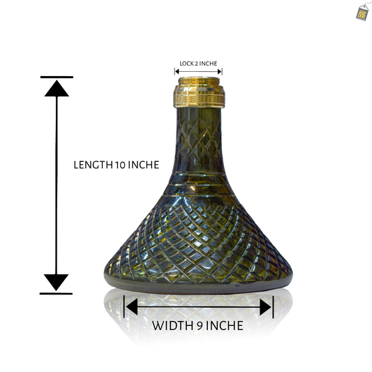 VG France Sultan Hookah - Replacement Base Only with Gold Lock (Emerald Green Base)