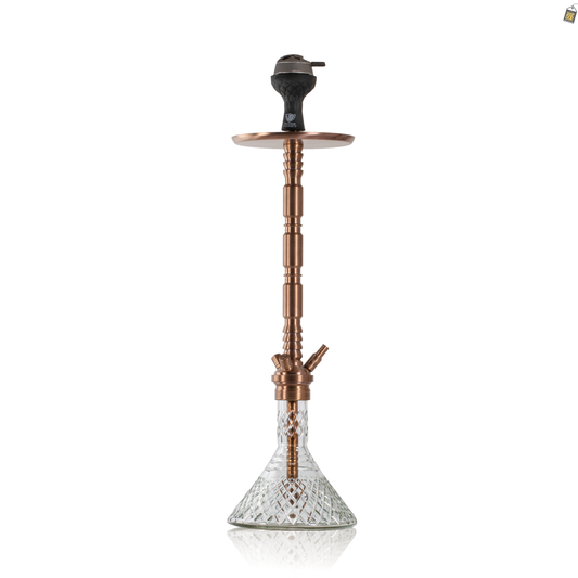 Sultan Evans Hookah with 2 Bags - Bronze Stem / Transparent Base