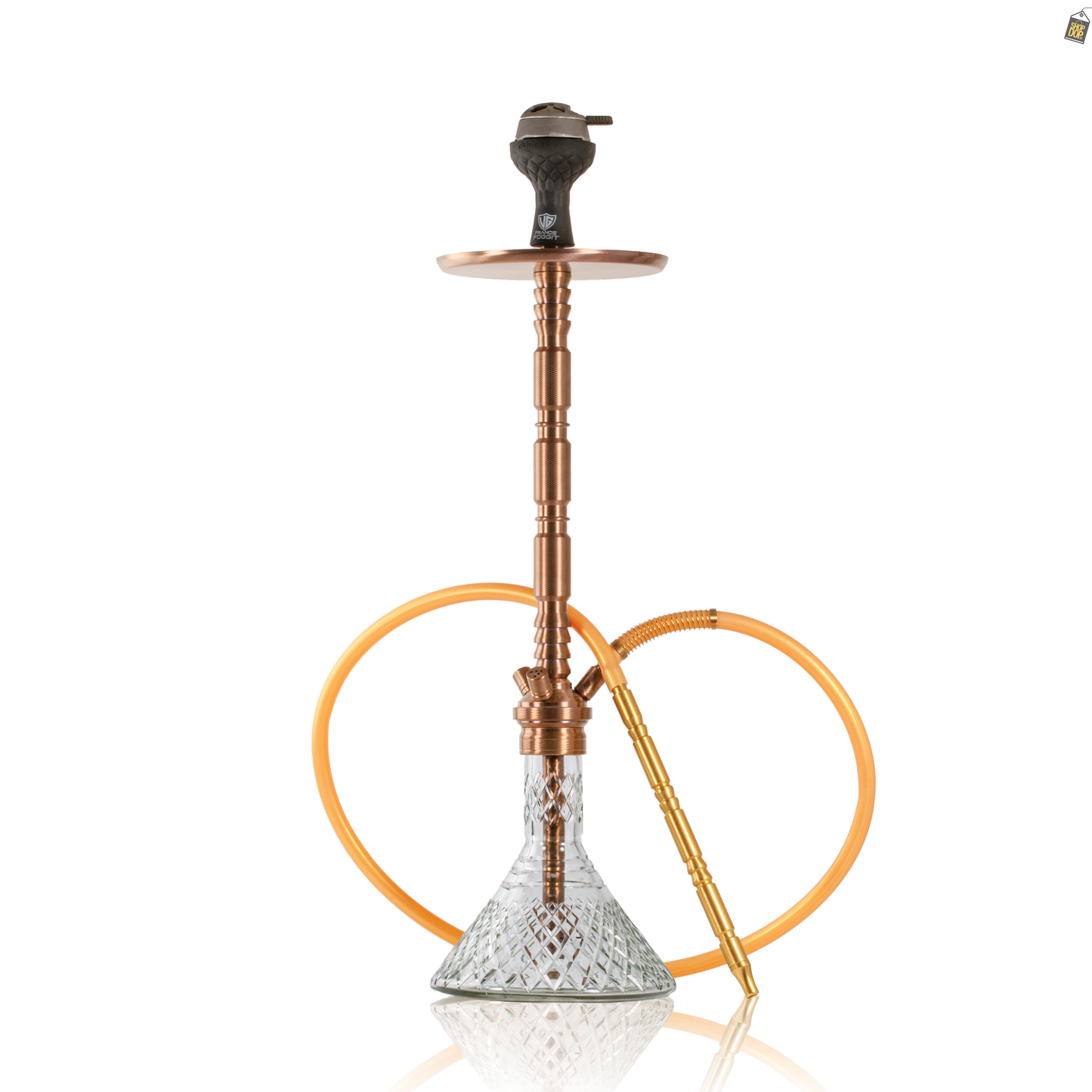 Sultan Evans Hookah with 2 Bags - Bronze Stem / Transparent Base
