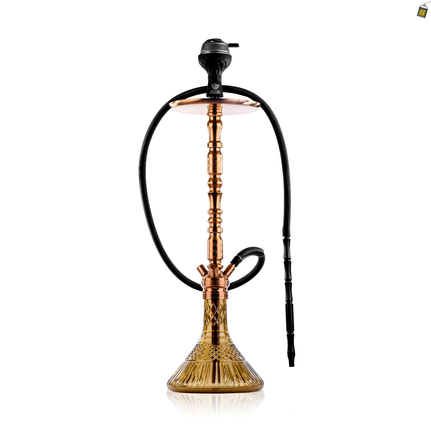 Sultan Igor Hookah with 2 Bags - Brown Base / Bronze Stem