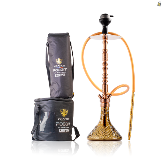 Sultan Igor Hookah with 2 Bags - Grey Base / Bronze Stem