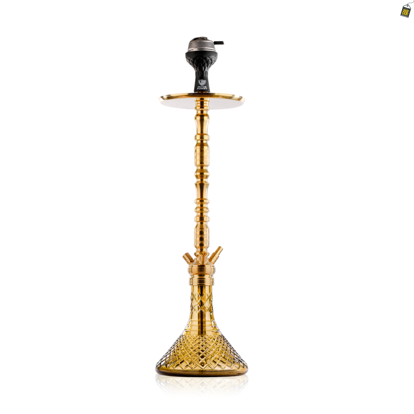 Sultan Igor Hookah with 2 Bags - Grey Base / Gold Stem