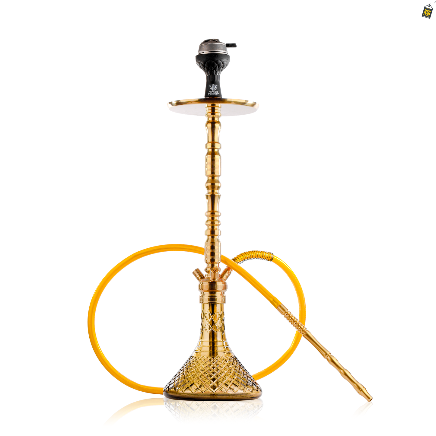Sultan Igor Hookah with 2 Bags - Grey Base / Gold Stem