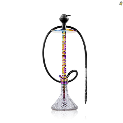 Sultan Igor Hookah with 2 Bags - Rainbow Stem / Transparent Base