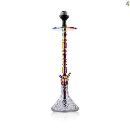 Sultan Igor Hookah with 2 Bags - Rainbow Stem / Transparent Base