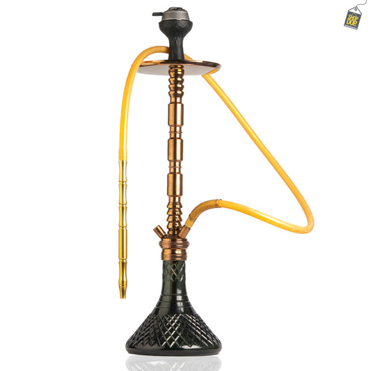 Sultan Evans Hookah with 2 Bags - Black Base / Bronze Stem