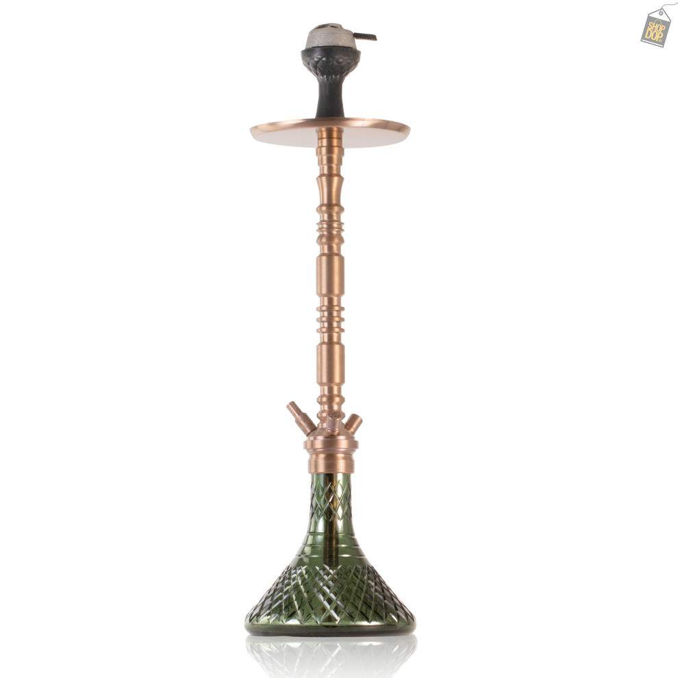 Buy VG France Sultan Orchan Hookah with 2 Bags - Bronze Stem / Emerald ...
