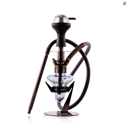 COCOYAYA Supremo Hookah with Bag - Bronze Stem / Transparent Base