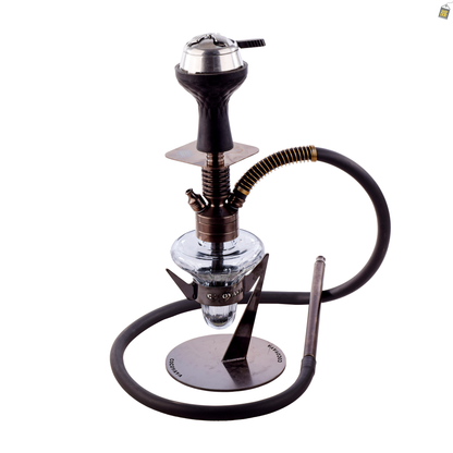 COCOYAYA Supremo Hookah with Bag - Bronze Stem / Transparent Base