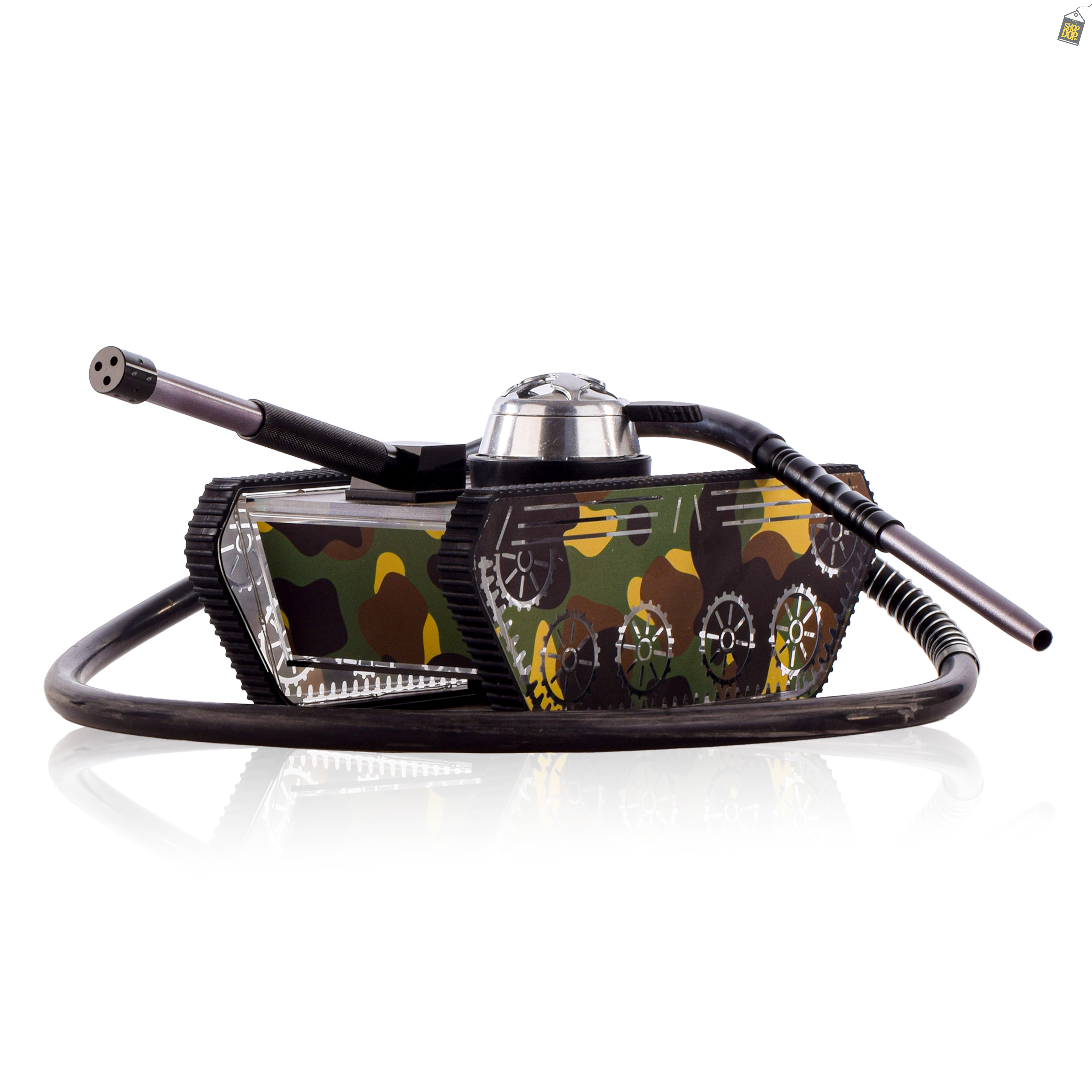 Buy Designer Tank Hookah with LED Light - Military Color – shopdop.in