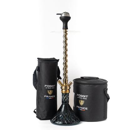 Sultan Terminator Hookah GB1-Black | Black Base | Gold Stem