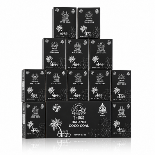 Pack of 12kg (Peti) Thugs Hookah Coconut Coal (84pcs Each 1 kg) - Carton