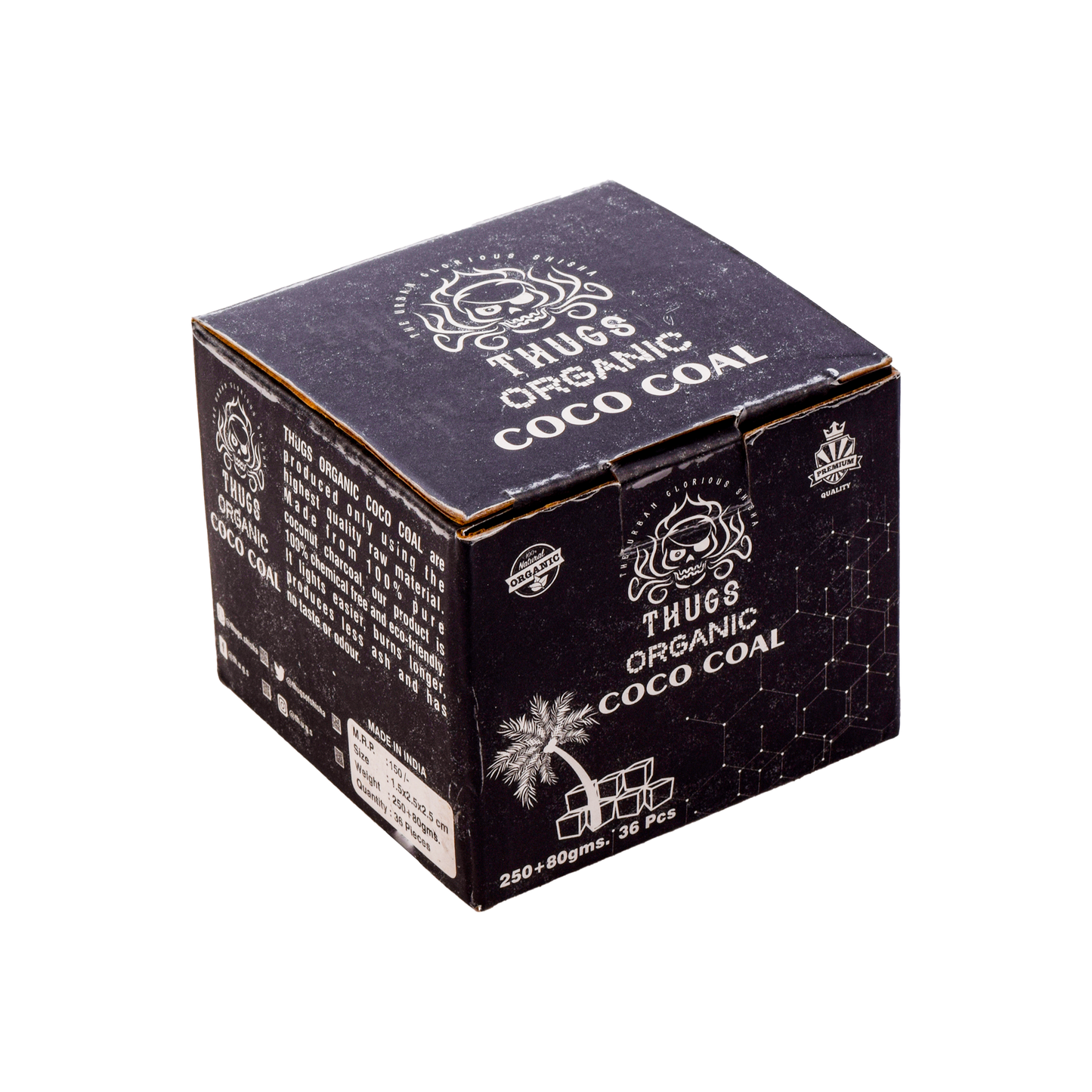 Thugs Hookah Coconut Flat Coal 250g - 36pcs (80g FREE)