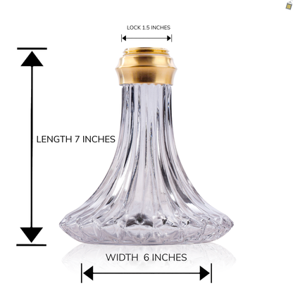 Bohemian Glass Hookah Replacement Base Only (with Gold lock)