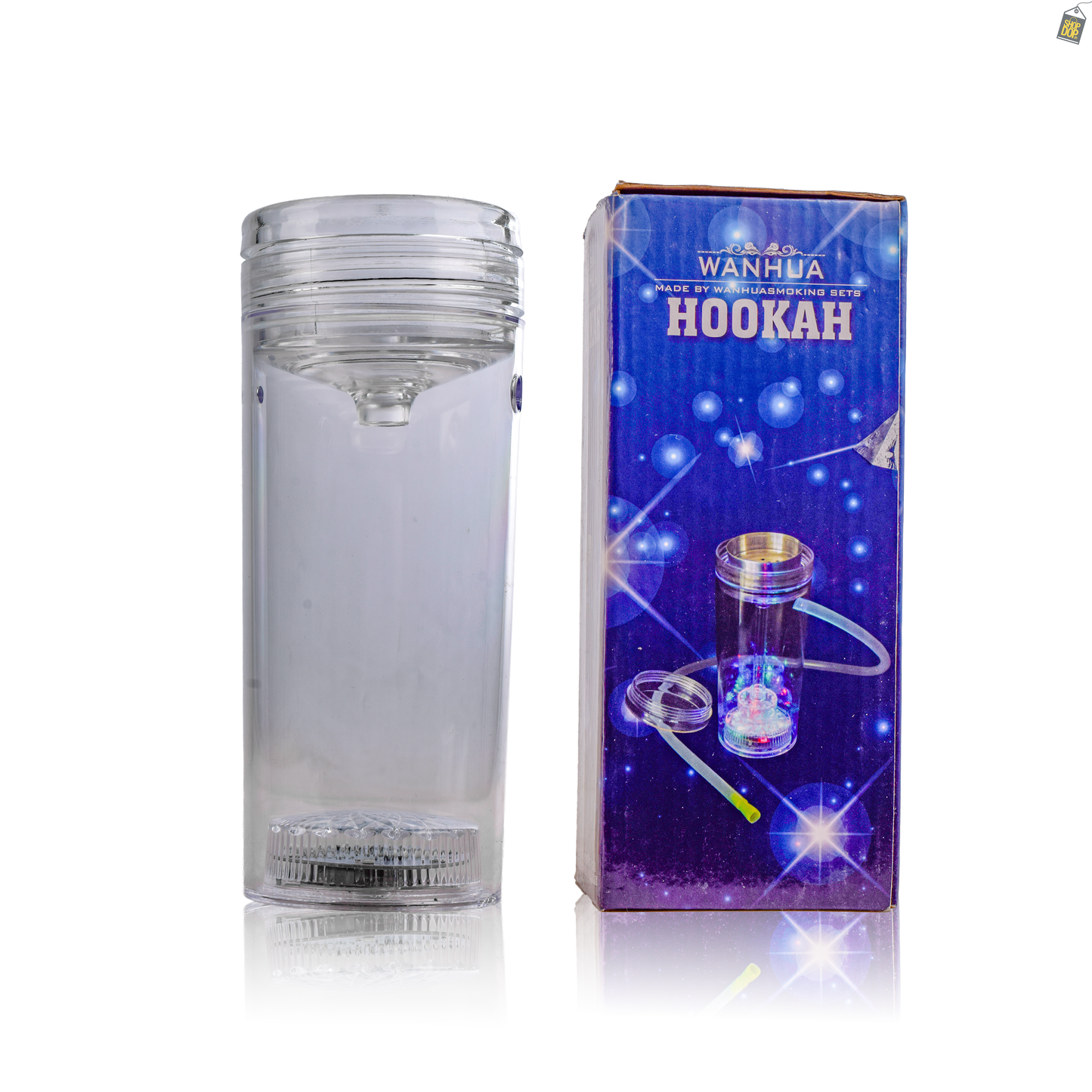 Acrylic Bottle Tumbler with LED Light - White