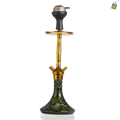 Fighter Hookah L3 - Gold Stem / Green Base