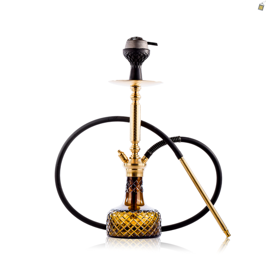 COCOYAYA Valencia Hookah with Bag- Gold / Brown Base