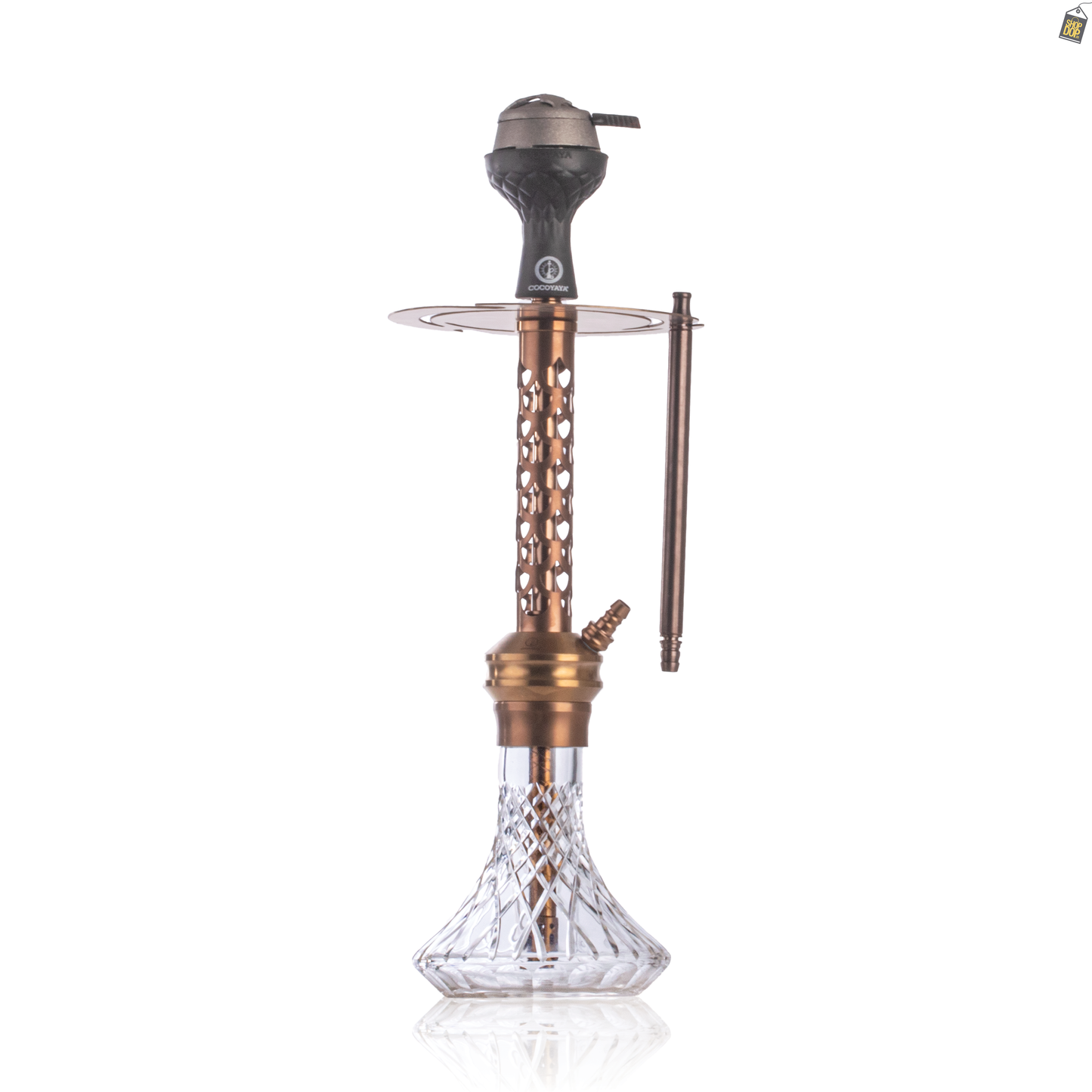 COCOYAYA Valeria DYA Hookah with Bag - Bronze Stem / Transparent Base