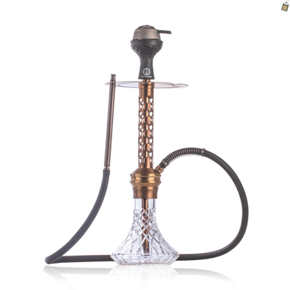 COCOYAYA Valeria DYA Hookah with Bag - Bronze Stem / Transparent Base