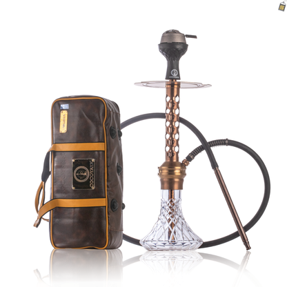 COCOYAYA Valeria DYA Hookah with Bag - Bronze Stem / Transparent Base