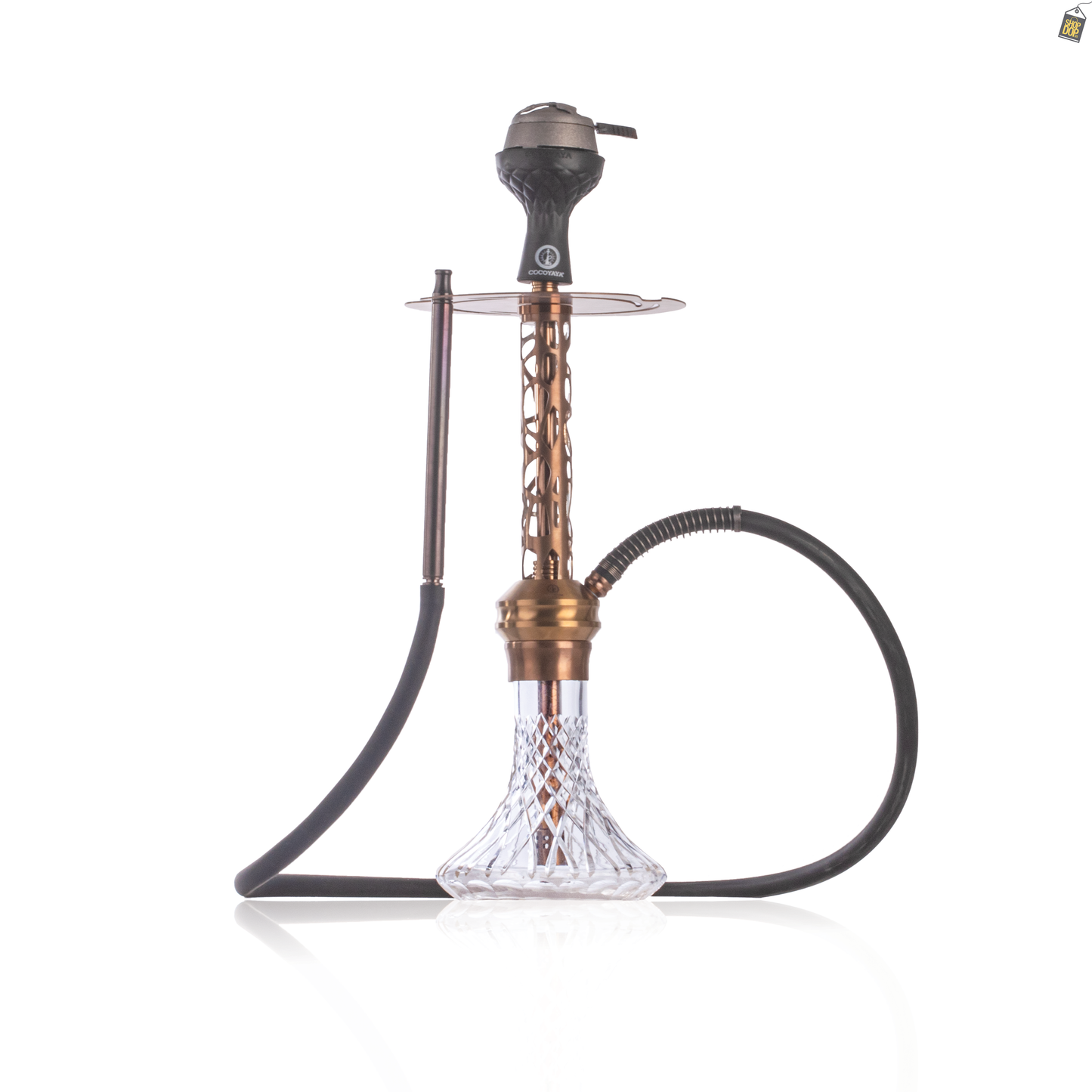 COCOYAYA Valeria Mesh Hookah with Bag - Bronze Stem / Transparent Base