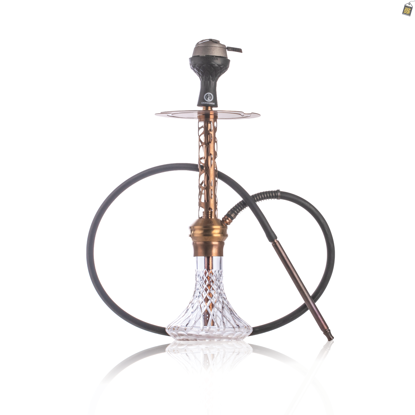 COCOYAYA Valeria Mesh Hookah with Bag - Bronze Stem / Transparent Base