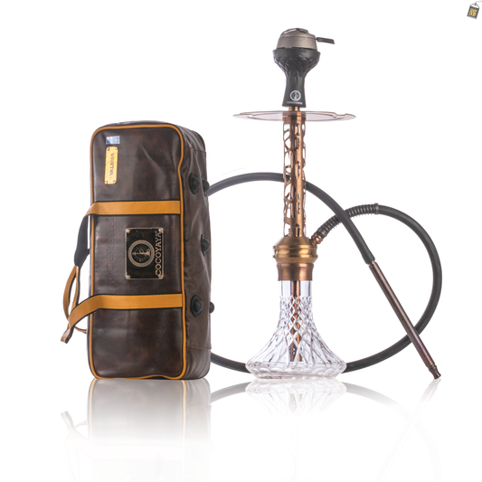 COCOYAYA Valeria Mesh Hookah with Bag - Bronze Stem / Transparent Base