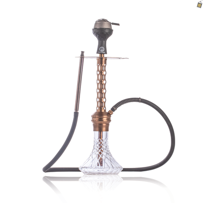 COCOYAYA Valeria Oval Hookah with Bag - Bronze Stem / Transparent Base
