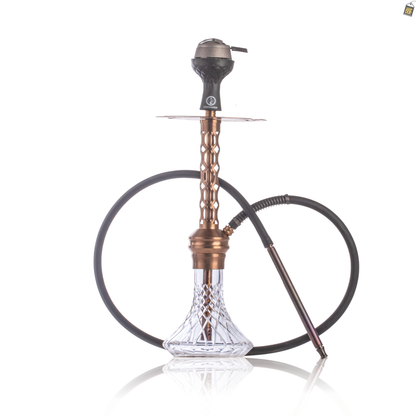 COCOYAYA Valeria Oval Hookah with Bag - Bronze Stem / Transparent Base