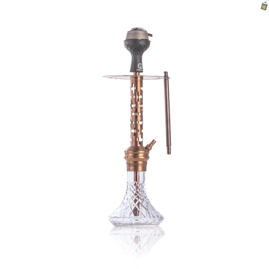 COCOYAYA Valeria Plus Hookah with Bag - Bronze Stem / Transparent Base