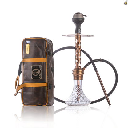 COCOYAYA Valeria Plus Hookah with Bag - Bronze Stem / Transparent Base