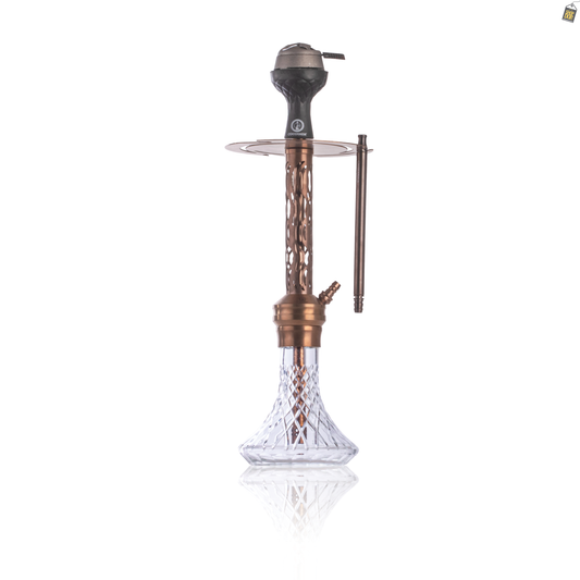 COCOYAYA Valeria Wave Hookah with Bag - Bronze Stem / Transparent Base