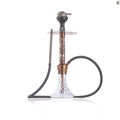 COCOYAYA Valeria Wave Hookah with Bag - Bronze Stem / Transparent Base